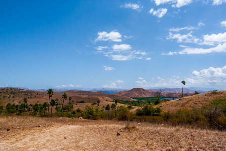 Landscape of Komodo National Park, Rinca, Lesser Sunda Islands, Indonesia, Asiaの写真素材