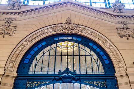 Interior of Estacion Mapocho train station in Santiago de Chile, Chile, South Americaの写真素材