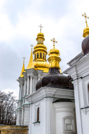 Golden dome of the Kyevo-Pecherska Lavra monastery in Kyiv, Ukraine, Europe