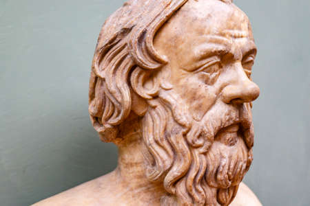 Bust sculpture of Socrates, a Greek philosopher from Athens, Greeceのeditorial素材