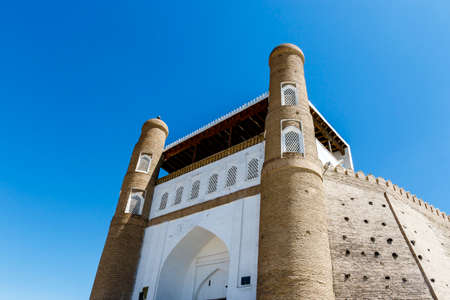 Entrance gate of the Ark fortress in Bukhara, Uzbekistan, Central Asia