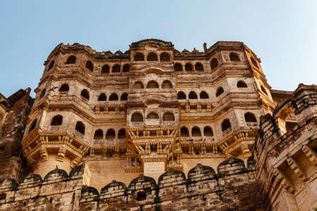 Exterior of the Mehrangarh Fort in Jodhpur, Rajasthan, India, Asiaのeditorial素材