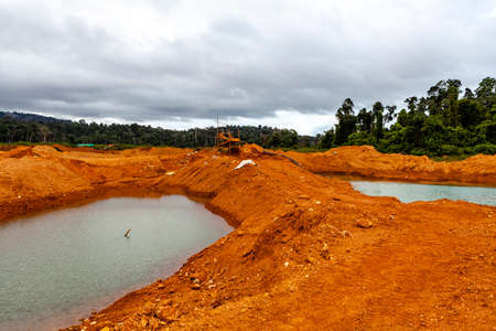 Gold field, Wittikreek, Lake Brokopondomeer, Suriname, South America