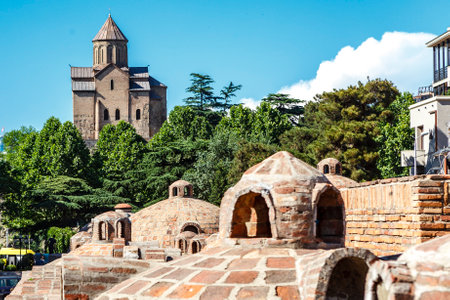 Exterior of the Orbeliani Baths in Tbilisi, Georgia, EuropeBATHS.の写真素材
