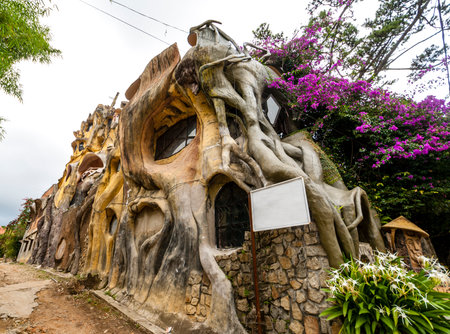 Exterior of the Hang Nga Crazy House of Mrs. Dang Viet Nga in Dalat, Vietnam, Asiaの写真素材