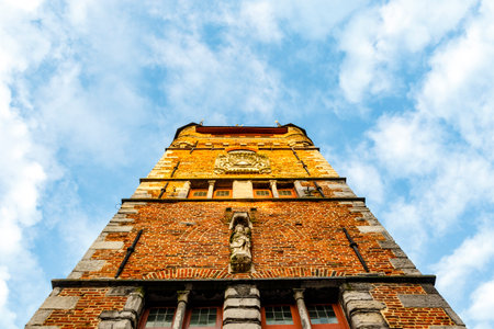 Exterior of the Belfry of Courtrai, Flanders, Belgium, Europeの写真素材