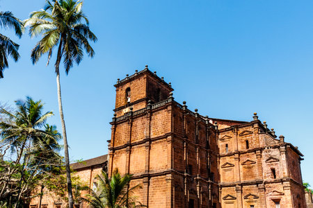 Exterior of the Basilica of Bom Jesus in Old Goa, Goa Velha, Goa, India, Asiaの写真素材