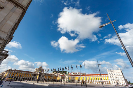 Praca do Comercio square in Lisbon, Portugal, Europeの写真素材