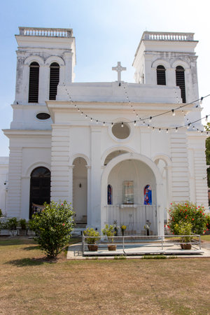Exterior of the Church of the Assumption in George Town, Penang island, Malaysia, Asiaの写真素材