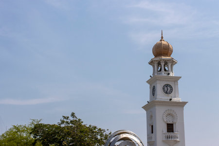 The Jubilee clock tower (Queen Victoria Memorial Clock Tower) in George Town, Penang, Malaysia, Asiaの写真素材