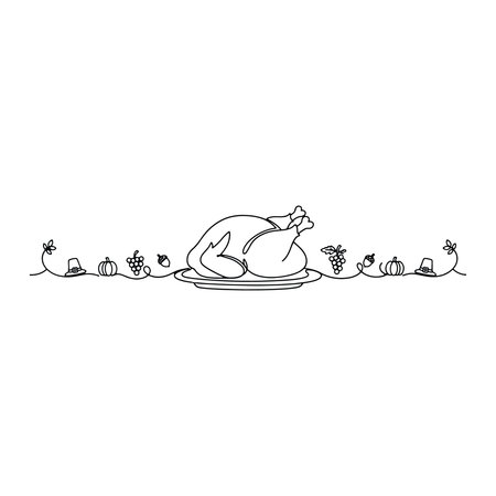 Thanksgiving turkey on a white background. Vector illustration for your designのイラスト素材