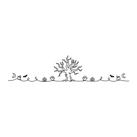 Hand drawn doodle tree isolated on white background. Vector illustration.のイラスト素材