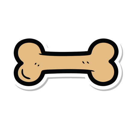 Dog bone sticker icon. Vector illustration in doodle style.のイラスト素材