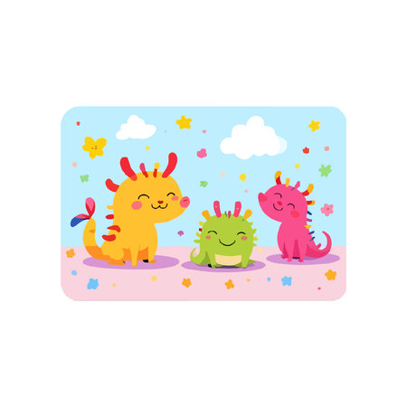 Cute cartoon dinosaurs. Vector illustration isolated on a white background.のイラスト素材