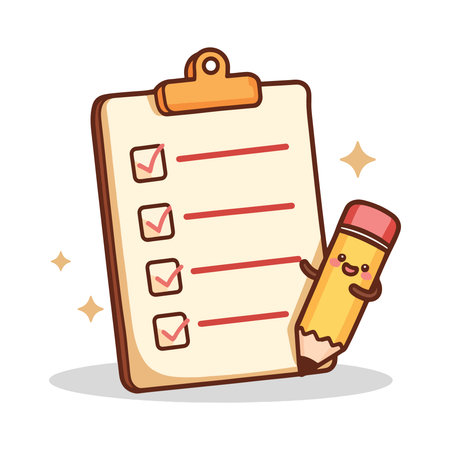 checklist with pencil and eraser icon. colorful design. vector illustrationのイラスト素材
