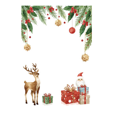 Christmas elements set. Hand drawn vector illustration isolated on white background.のイラスト素材