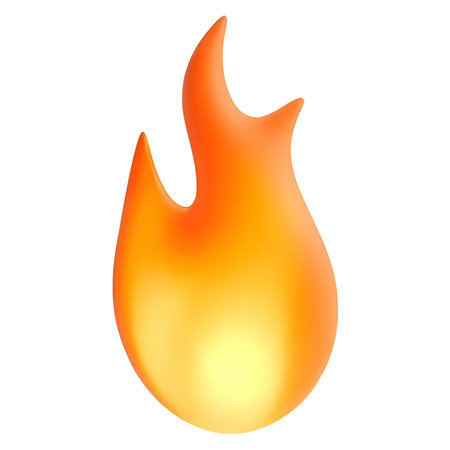 Fire flame icon. Realistic illustration of fire flame icon for web designの素材