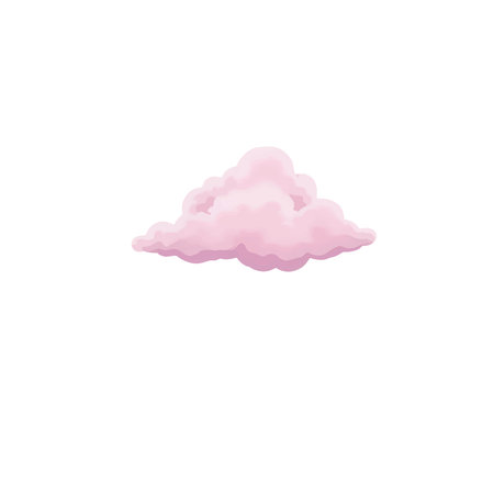 Pink cloud isolated on white background. Vector illustration. Eps 10.のイラスト素材