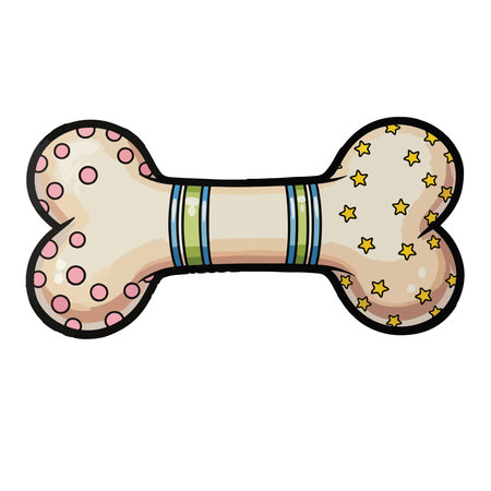 Dog bone isolated illustration on white background. Cartoon style. Vector illustration.のイラスト素材