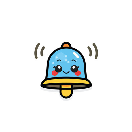 Cute ringing bell icon. Vector illustration in flat cartoon style.のイラスト素材