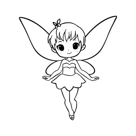 Cute little fairy. Vector illustration. Isolated on white background.のイラスト素材