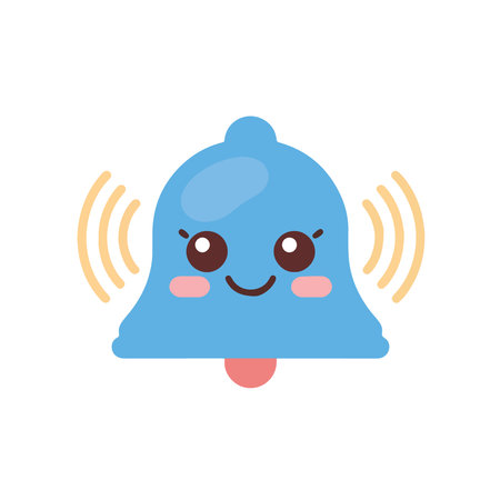 Bell cute kawaii cartoon icon vector illustration design graphic flat styleのイラスト素材