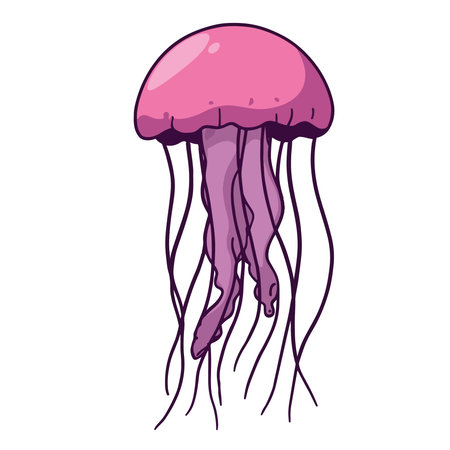 Jellyfish icon. Cartoon illustration of jellyfish vector icon for webのイラスト素材