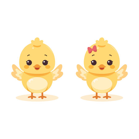 Cute little chicken character with wings and legs. Vector illustration in cartoon style.のイラスト素材