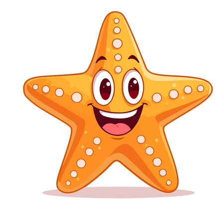 Starfish cartoon character isolated on a white background. Vector illustration.のイラスト素材