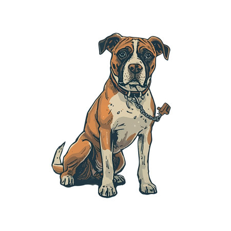 American Staffordshire Terrier dog. Vector illustration in sketch style.のイラスト素材