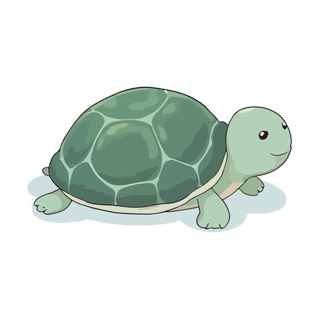 Cute cartoon turtle isolated on a white background. Vector illustration.のイラスト素材