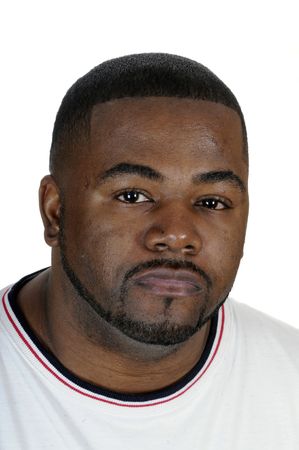 young African American man isolated on a white backgroundの写真素材