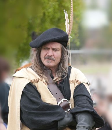 Scottish highlander chieftan thinkingの写真素材