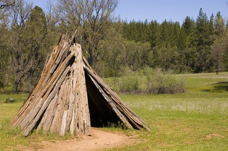 U'macha or dwelling of the northern Miwok tribe near Volcano in  Californiaの写真素材