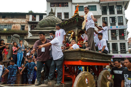 KATHMANDU, NEPAL - 9/26/2015: The Kumari, orのeditorial素材