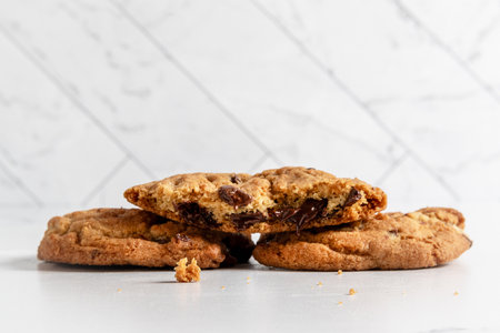 Staked chocolate chip cookies