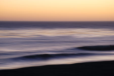 slow shutter seascape sunsetの写真素材