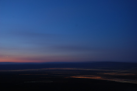 slow shutter view of valley at sunsetの写真素材