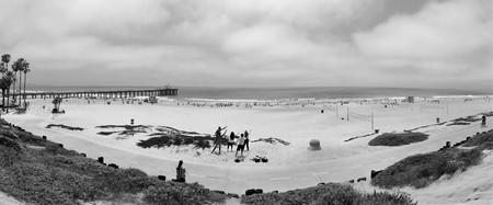 Panoramic view of activities next to Manhattan Beach CA Pierのeditorial素材