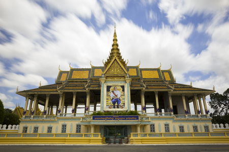 Tourism Khmer style roof architecture in Royal Palace, Phnom Penh, Cambodia, Asia.のeditorial素材