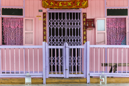 Stilt houses at chinese fishing village in Pulau Ketam near Klang Selangor Malaysiaのeditorial素材