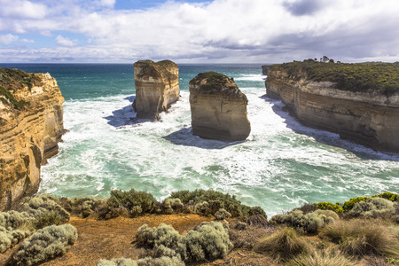 Loch Ard Gorge and Island Arch from Tom & Eva Lookout Australia Great Ocean Road and surroundings sea oceans and cliffの写真素材