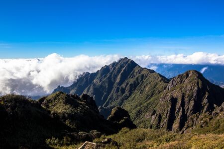 Destination scenic at top of Mount Fansipan Sapa Vietnam Asia aka Roof of Indochinaの写真素材