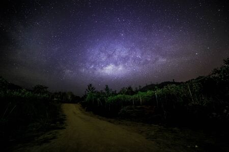 Milky way milkyway as seen from Janda Baik Genting Pahang Malaysia Asiaの写真素材