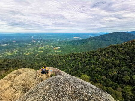 Calm environment scenery commonly seen in hiking trail in Malaysia rain forestの写真素材