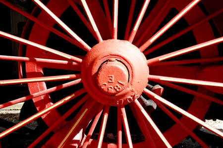 Spokes in a tractor wheelの写真素材