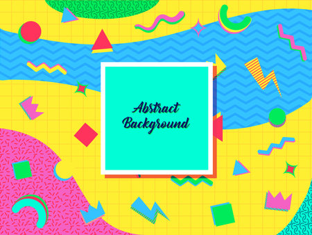 Memphis background with geometric shapes. Retro style 80s-90s. vector illustrationのイラスト素材