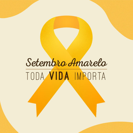 World Aids Day Background. Yellow Ribbon. Vector Illustration.のイラスト素材