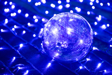 Colorful Growing Glass Christmas Light Ballの写真素材