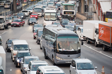 Traffic jam in Hong Kongのeditorial素材